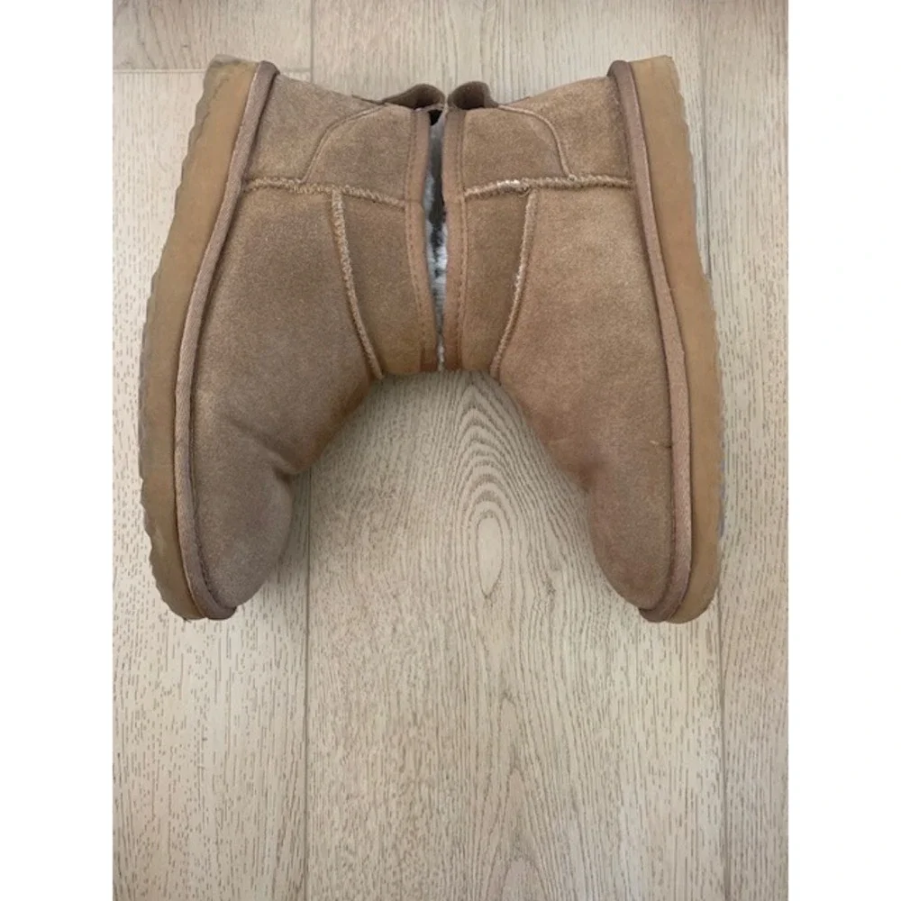 Quince Australian Merino Wool Shearling Ankle Boots Chestnut Brown Womens 8